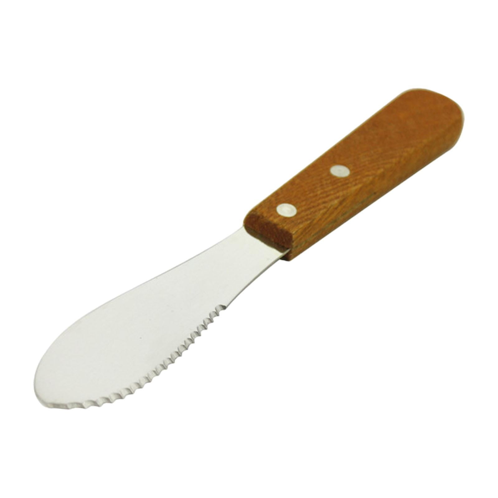 Bothyi - Cuchillo Esparcidor De Mantequilla Con Mango De Madera, Cuchillo Para Mantequilla Para Pastel De Postre Crema
