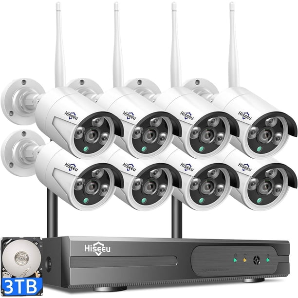 Sistema de Cámaras de Seguridad WiFi Pro Hiseeu 16 canales 4K 5MP con disco duro de 3 TB