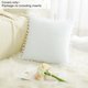 thumbnail image 3 of Funda de Almohada de Terciopelo PiccoCasa con Pompones para Sofá Cama 1PCS Blanco Nieve 20x20 Pulgadas, 3 of 7