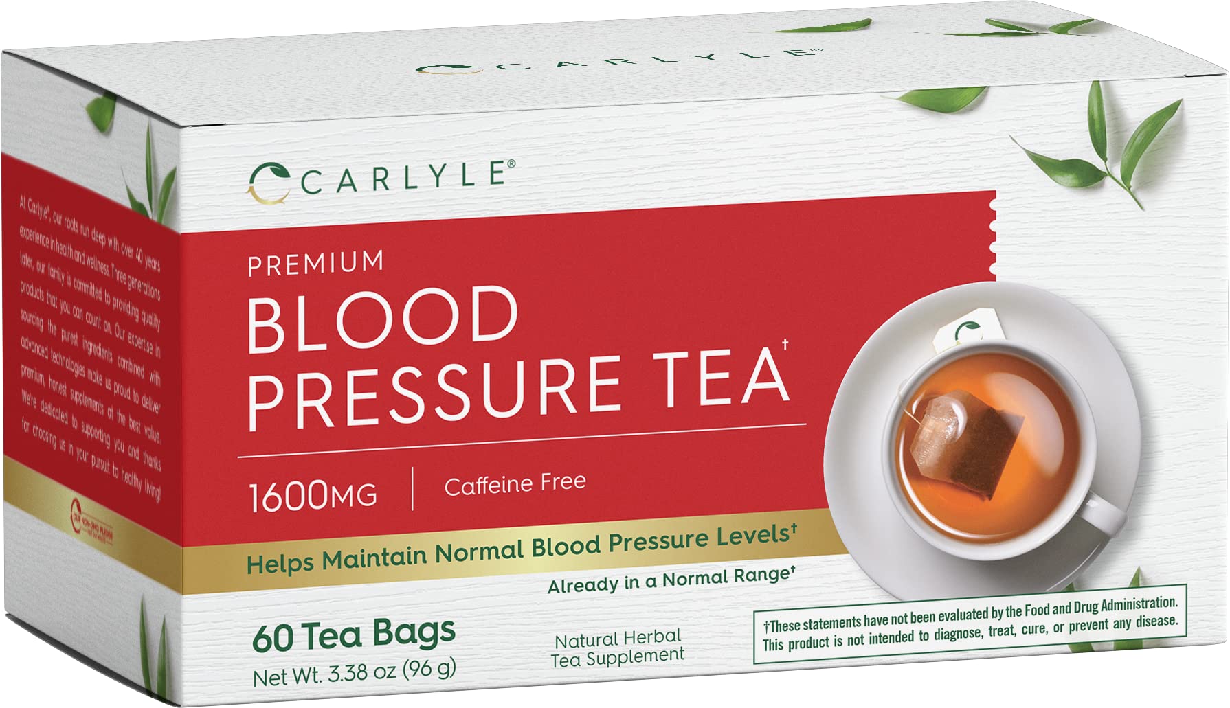 Té De Hierbas Carlyle Blood Pressure 60 Bolsitas De Té Con Hibisco