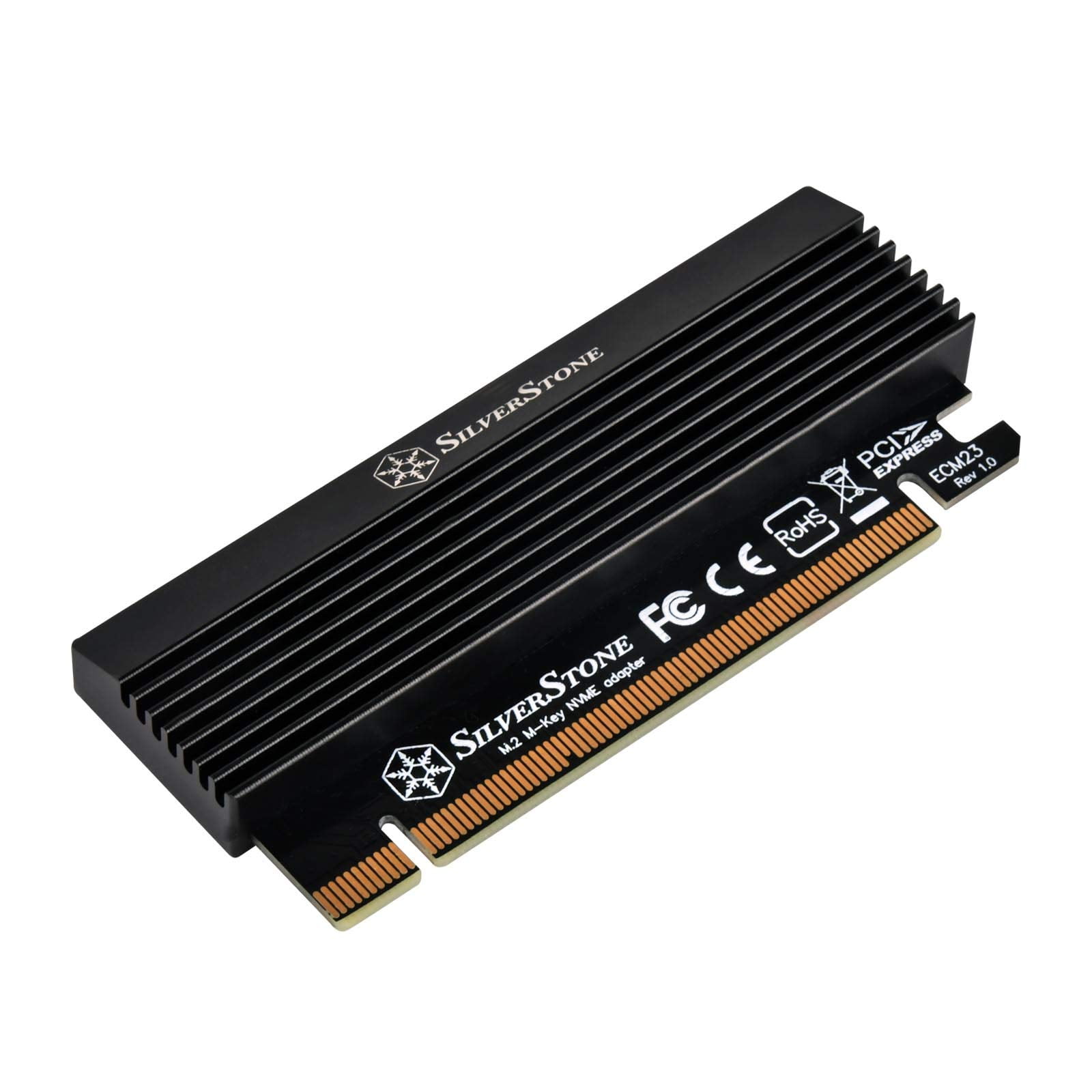 Adaptador Silverstone Technology Slim M.2 M Key Pcie Nvme A Pcie X4 Con Disipador Térmico