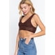 thumbnail image 4 of Top Texturizado Crop Sweater Sin Mangas Act Chocolate L, 4 of 5