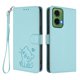 thumbnail image 1 of Motorola MOTO G35 5G Funda Billetera con Estampado de Gato, Verde Claro, 1 of 6