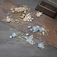 thumbnail image 3 of Juego de 4 peinetas para el pelo de boda hechas a mano, tocado floral para novia, accesorios para el cabello con diamantes de imitación, accesorios para vestido de novia (rosa), 3 of 5