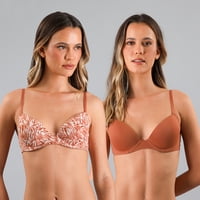 Pack 2X Sosten Balconet Push Up Micro Flores Mujer 25554-245