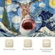 thumbnail image 2 of 1pc Waterproof Fabric Shower Curtain, Funny Cat Riding Shark Cute Kitten Starry Painting Bathroom Home Decor With Hooks, Bathroom Partition, Room Decor, Blue, 71"W X 71"H/180x180cm, 2 of 4