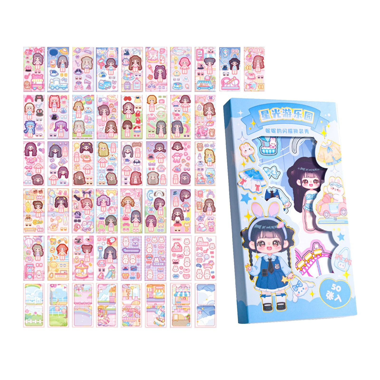 Bothyi - 50 Pegatinas Faciales Para Libros, Regalos Para Envolver Álbumes De Recortes, Pegatinas De Rompecabezas Para Manualidades, Estilo C