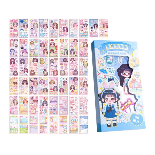 50 Pegatinas Faciales Para Libros, Regalos Para Envolver álbumes De Recortes, Pegatinas De Rompecabezas Para Manualidades, Estilo C