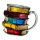 thumbnail image 4 of Taza De Café Con Libros Apilados, Taza Con Libro Pintado Para Miembros Del Club De Lectura De Escritores, 4 of 5