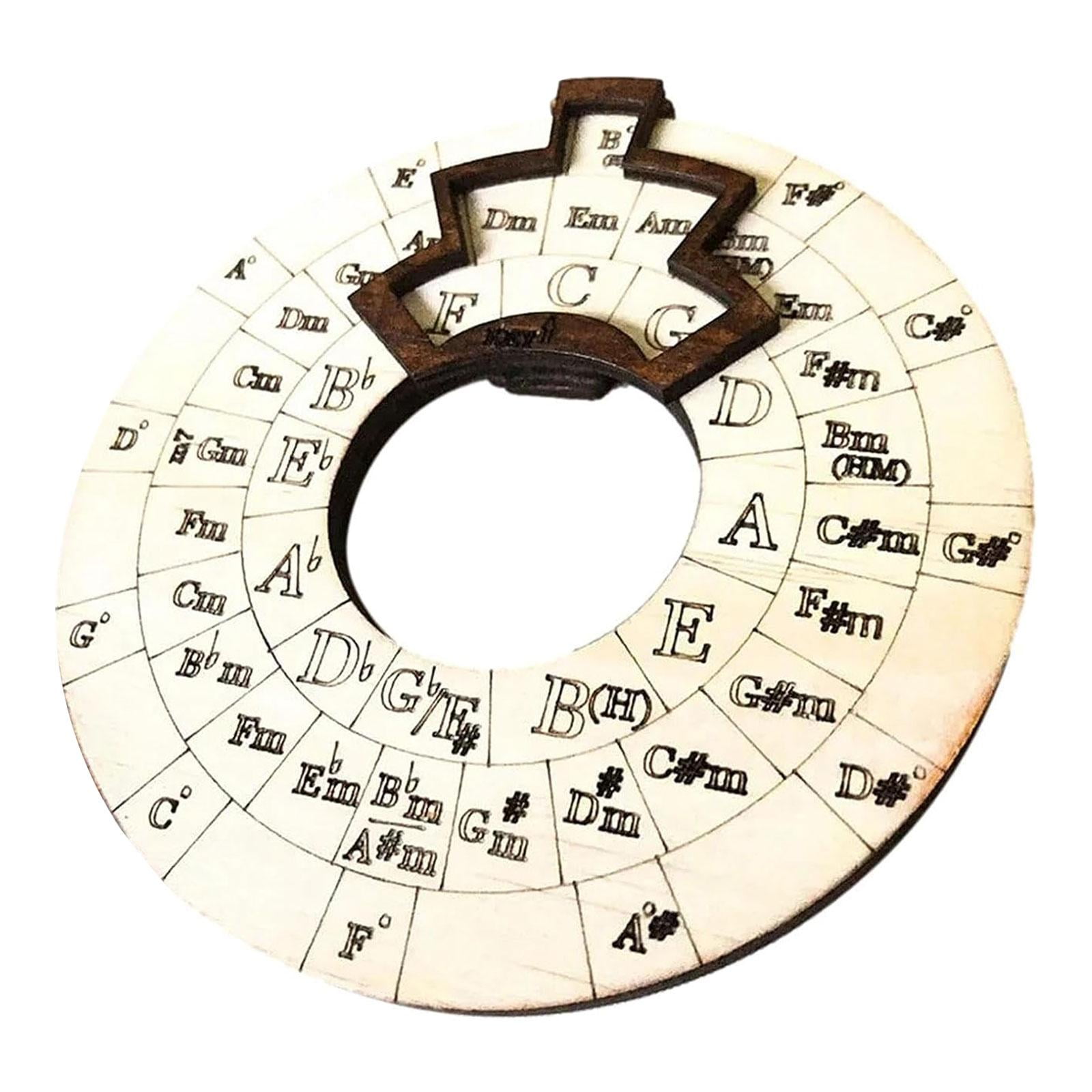 Bothyi - Herramienta De Melodía De Madera Círculo De Quintas Rueda De Acordes Para Notas Acordes Guitarra Bajo 12 Cm
