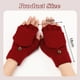 thumbnail image 4 of Guantes de invierno para mujer, de punto, convertibles, sin dedos, de lana, térmicos, unisex., 4 of 5