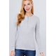 thumbnail image 1 of Saronite Camiseta Térmica Básica de Manga Larga con Cuello Henley de Algodón Acanalado, Gris Jaspeado Claro (para Mujer), 1 of 4