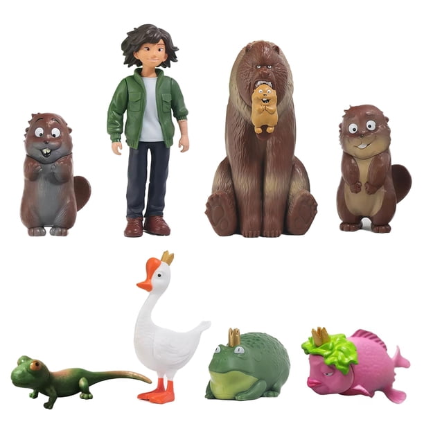 Figuras de acción EAZZ, set de 8 piezas de animales de caricatura y personajes de película