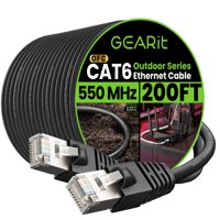 Cable Ethernet Gearit Cat6 Outdoor, 200 Pies, 23 Awg, Cobre Puro