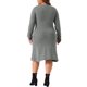 thumbnail image 4 of Agnes Orinda Disfraces de Halloween Vestido Suéter para Mujer de Talla Grande Cuello Redondo Manga Larga Tejido de Punto Vestidos Suéter de Otoño Invierno 2X Gris, 4 of 5
