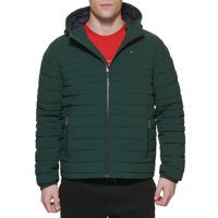 Chaqueta Tommy Hilfiger De Poliéster Elástico Con Capucha, Plegable, Para Hombre, Verde