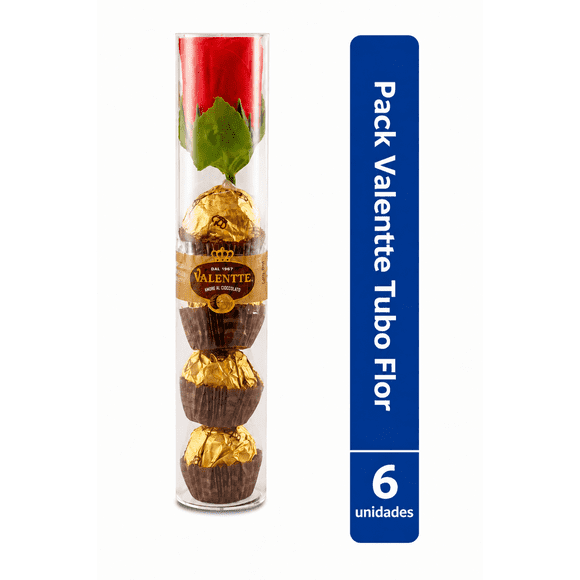 Pack 6 Bombones Valentte Tubo Flor T 4 50g
