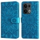 thumbnail image 1 of Funda tipo cartera FOXDOCK para OPPO Reno 14 Pro 5G , diseño girasol en relieve, cuero PU, cierre magnético, soporte y tarjetero, 1 of 5