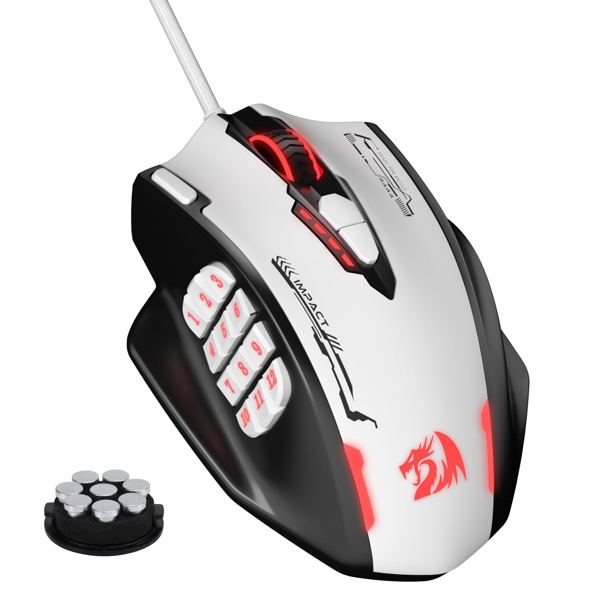 Ratón Para Juegos Redragon M908 Impact Rgb Mmo 24.000 Dpi