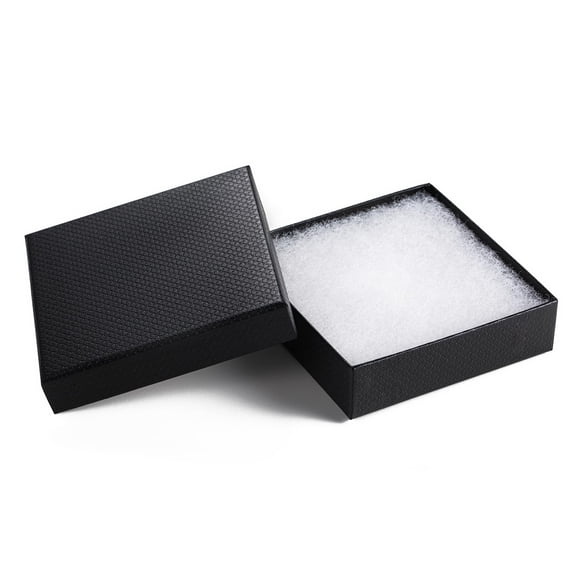 GEFTOL Cajas de Regalo para Joyería 20 unidades 3,5 x 3,5 x 1 pulgadas (9 x 9 x 2,5 cm) de cartón negro, pequeñas, para pendientes, collares y pulseras artesanales (Negro)