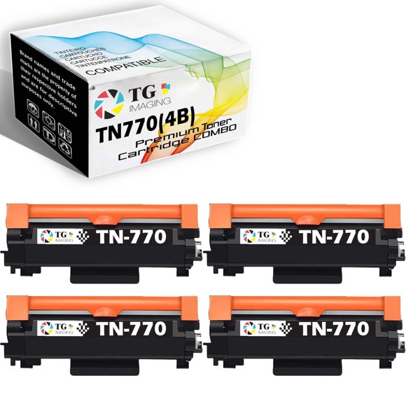 Tóner Láser TG Imaging TN770 Negro de Alto Rendimiento Paquete de 4
