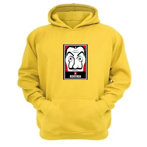 Polerón Canguro La Casa De Papel Amarillo Talla S Unisex