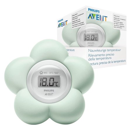 Philips Avent - Termómetro Digital De Dormitorio Y Baño Verde