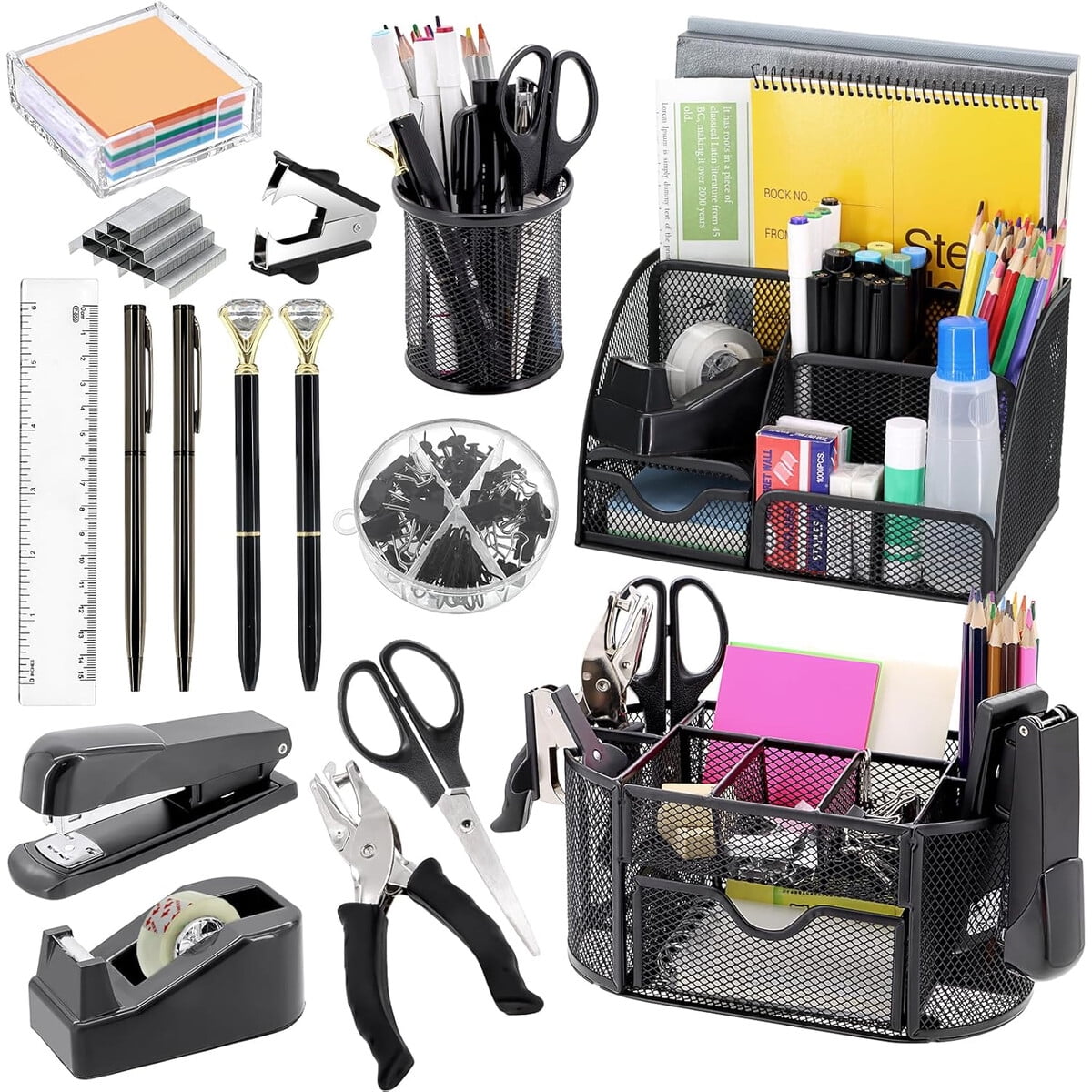 Organizador De Escritorio Froidesente 17 En 1 Negro Oficina