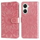 thumbnail image 3 of Funda tipo cartera FOXDOCK para Huawei Nova 10 SE , diseño girasol en relieve, cuero PU, cierre magnético, soporte y tarjetero, 3 of 5