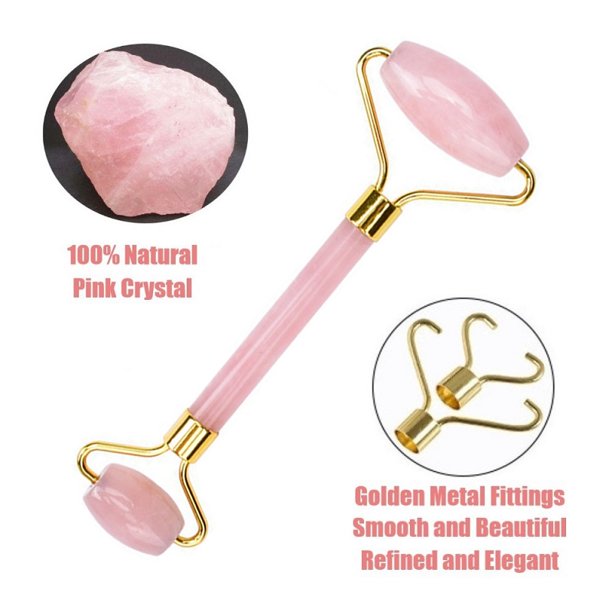 Natural Crystal Jade Rose Quartz Massage Roller Face Body Relax Slim Massager Anti Wrinkle Beauty Health Care Tools Wholesale