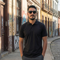 T-World - Polera Piqué Hombre Premium Dry Fresh Manga Corta 60/40 Negro