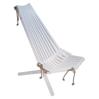 Ecofurn - Silla Finlandesa Pino Silvestre Europeo Blanco Aceitado / Silla, Reposera Terraza