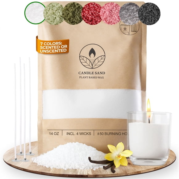 Gránulos de cera para velas comforder 397 g con 4 mechas, vainilla