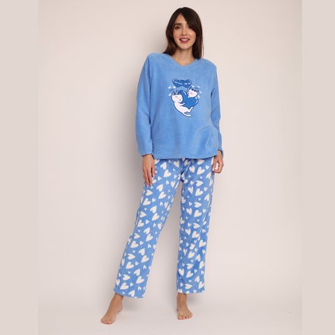Mon Amour - Pijama Coralfleece Bordado Corazones 261550 - S