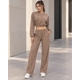 thumbnail image 1 of Conjunto Deportivo Mujer Chaqueta Crop Cierre Y Pantalón Palazzo, 1 of 5