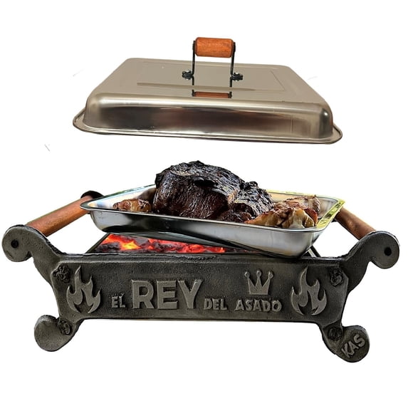 Parrilla Brasero para Mesa con Tapa El Rey del Asado
