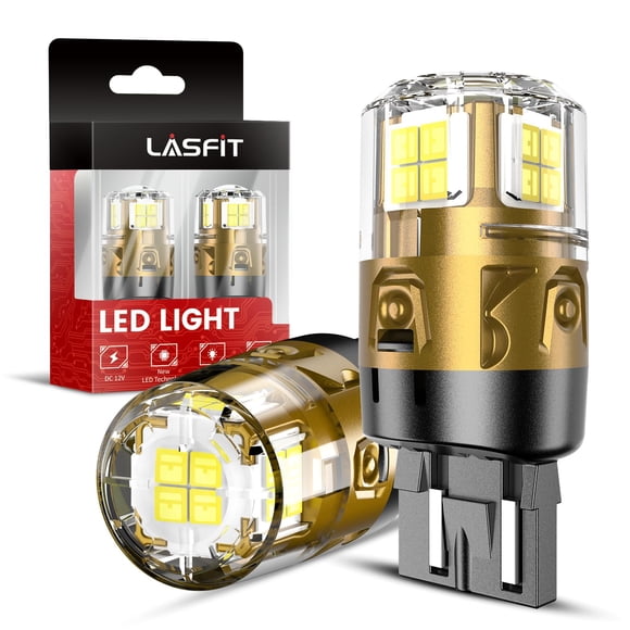 Bombillas LED LASFIT 7443 7440, luz de respaldo inversa, 6000 K (paquete de 2)
