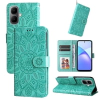 Funda Tipo Cartera Foxdock Para Infinix Smart 10 4G , Diseño Girasol En Relieve, Cuero Pu, Cierre Magnético, Soporte Y Tarjetero