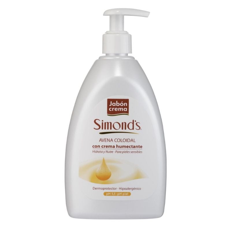 Jabón Crema Humectante, Con Avena Colidal Orgánica 500 ml Simond’s