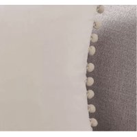 Genérico - Pack De 2 Fundas De Cojines Terciopelo Con Pompones 45X45 Cm Crema