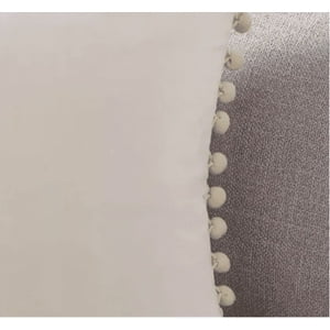 Genérico - Pack De 2 Fundas De Cojines Terciopelo Con Pompones 45X45 Cm Crema