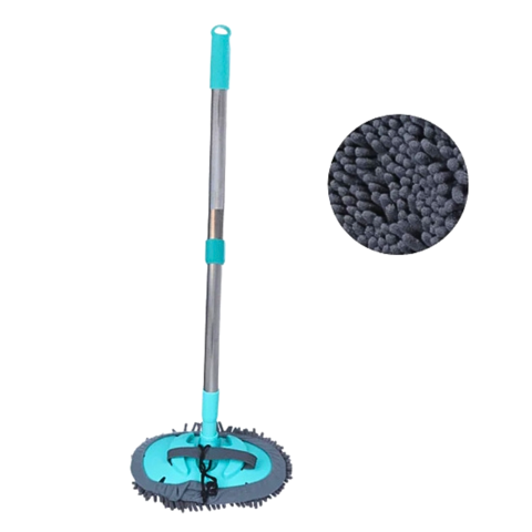 Genérico - Mopa Limpia Vidrio De Microfibra Con Mango Extensible De Acero Inox