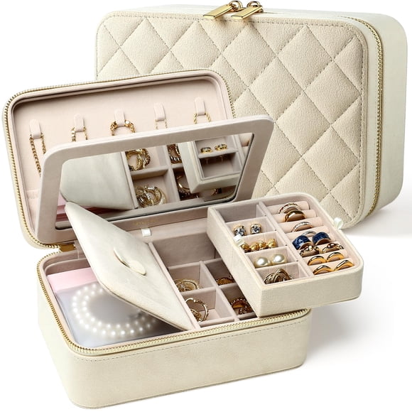 Organizador de joyas Lumayina 21x14x8 cm Espejo de terciopelo