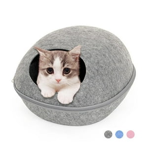 Total Click - Cama Saco Para Dormir Circular Gris Perros Gatos Mascotas
