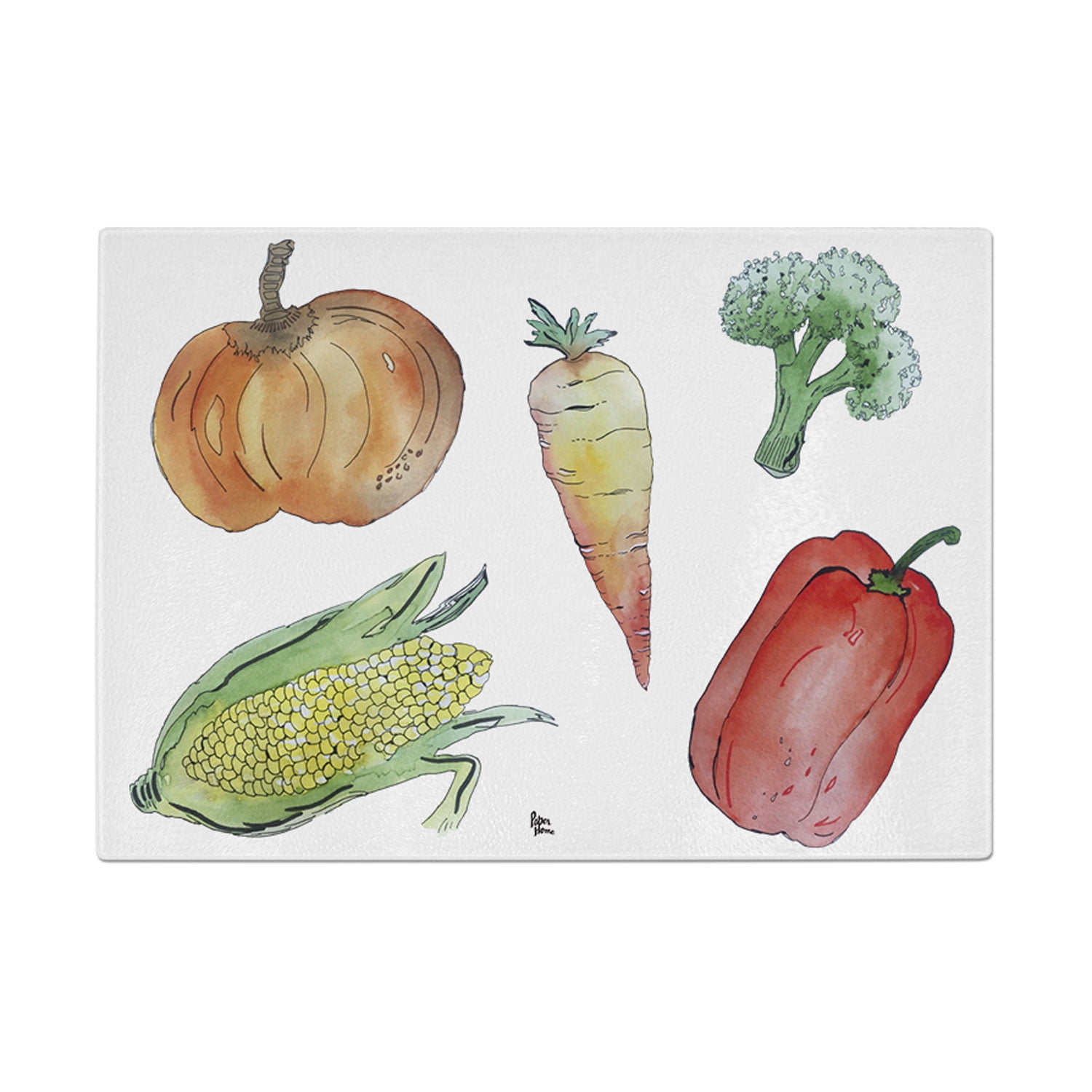 Paper-home - Tabla Para Cortar O Picar De Vidrio 28,5 X 20 Cm Verduras