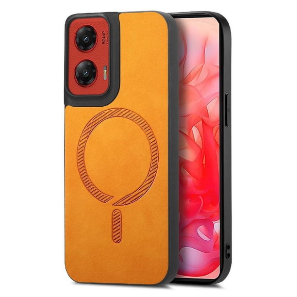 Magnetic Slim Case for Motorola Moto G Stylus 5G 2024 with Camera Guard & Anti-Scratch Back Yellow