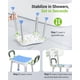 thumbnail image 3 of Silla de ducha FULLOT ensanchada con respaldo y brazos acolchados, 400 libras, 3 of 9