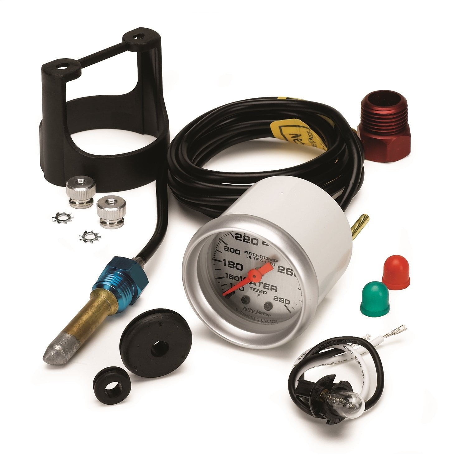 Auto Meter - Medidor Automático De Temperatura Del Agua Ultra-lite 2 1/16 Pulgadas