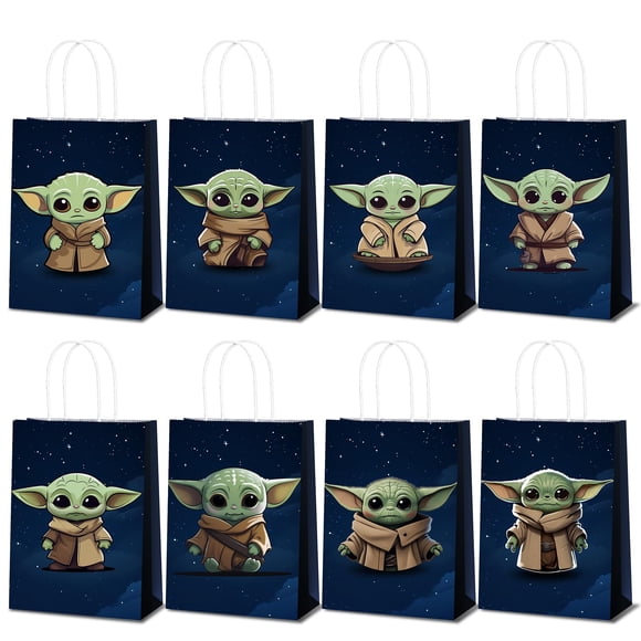 Bolsas de regalo BILITOK Pack de 24 (21 × 15 × 8 cm) estilo galáctico