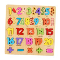 Magideal - Juego De Combinación De Tablero De Rompecabezas De Madera, Juego De Tablero De Rompecabezas De Construcción Habilidades Básicas Preescolar Para Niños Número L